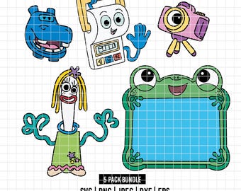 6194 - Toy Story 5 charakterebundle Dtf vollfarbig svg, eps, Png, dxf, jpeg (Pip, Smarty Pants, Snappy, Kniffey, Lilypad)