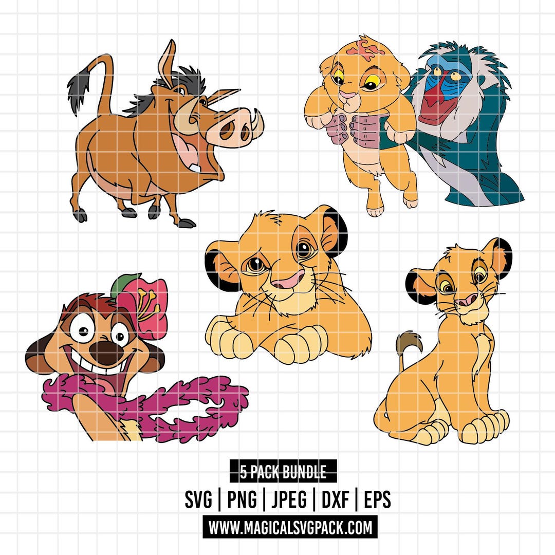 4102 - the Lion King Pack Bundle Dtf Full Color Svg, Eps, Png, Dxf ...