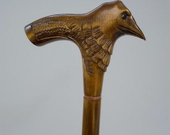 Vandringskäpp Kråka Vandringskäpp Träkäpp Handskuren käpp Herrsnidad käpp för far Gotisk käpp Anpassad Plague Doctor-käpp för kvinnor