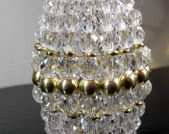 Small Faceted Glass Beaded Light Bulb Cover, Chandelier Shade, Sconce Shade, Candelabra Shade, Shabby Chic Lamp Shade Small Faceted Glass Beaded Light Bulb Cover, Chandelier Shade, Sconce Shade, Candelabra Shade, Shabby Chic Lamp Shade