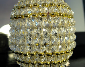 Large Topaz Glass Beaded Bulb Cover Pendant Lamp Shade Etsy