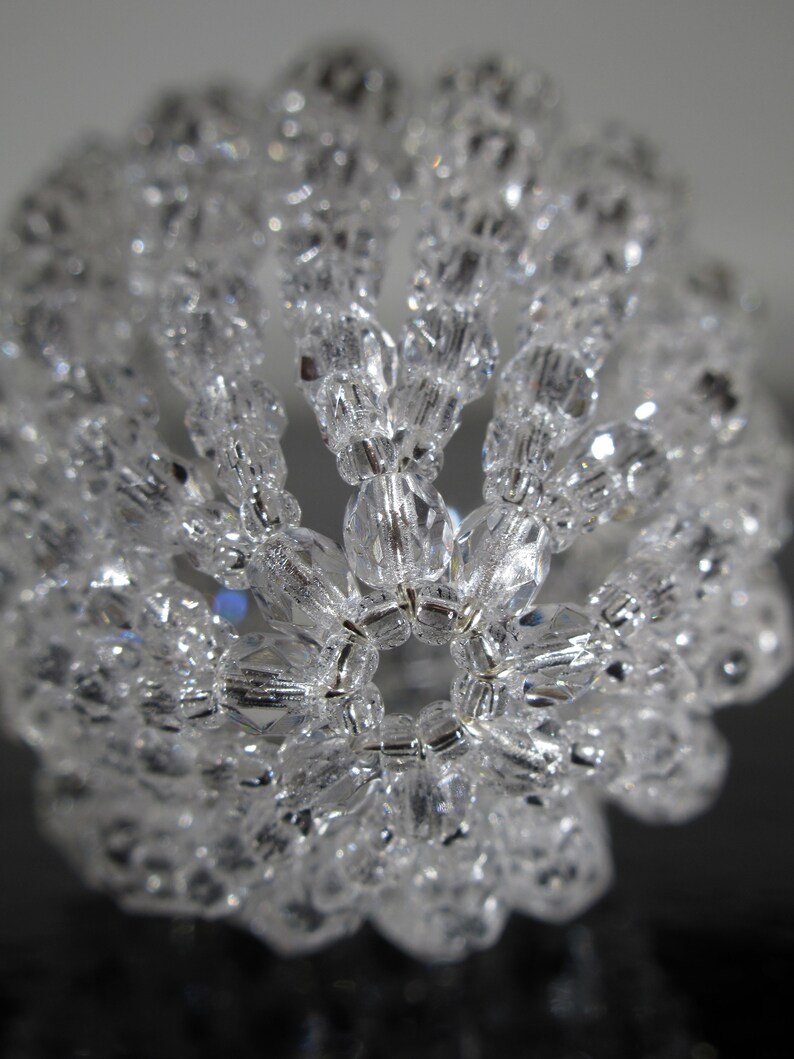 Small Faceted Glass Beaded Light Bulb Cover Chandelier Shade Etsy