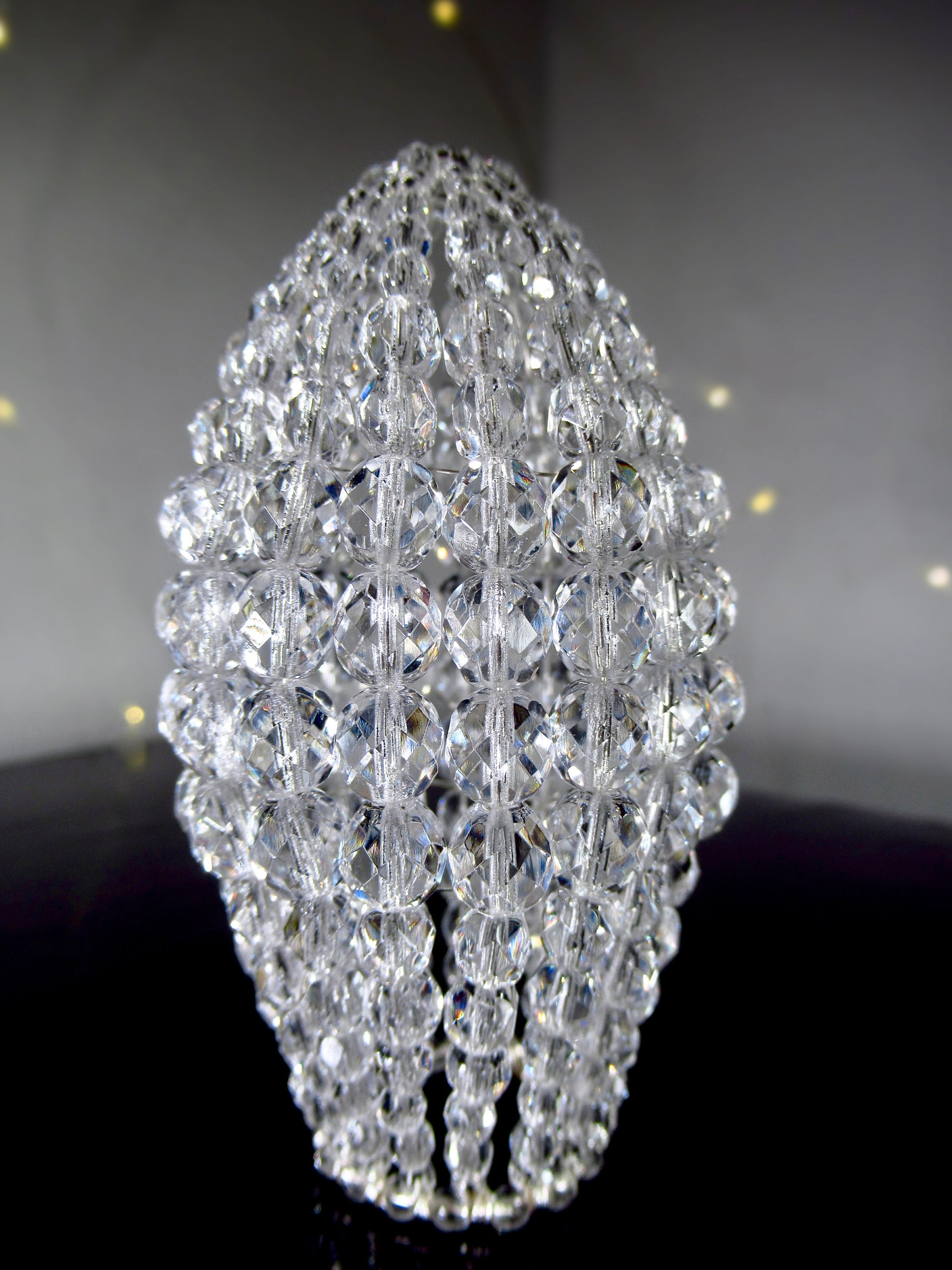 Small Faceted Glass Beaded Light Bulb Cover Chandelier Shade Small Faceted Glass Beaded Light Bulb, Small Glass Chandelier Lamp Shades