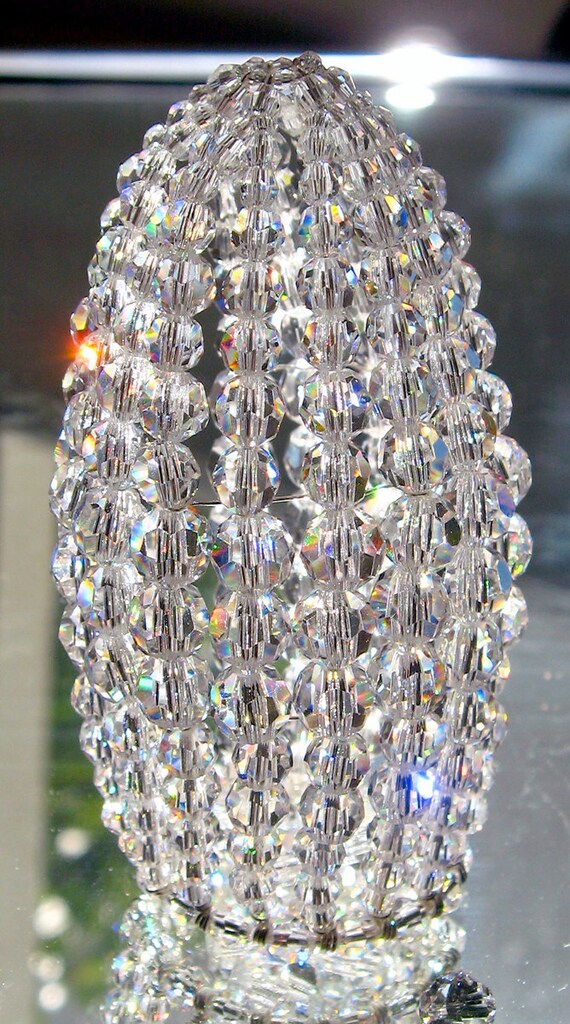 Petite Swarovski Crystal Beaded Light Bulb Cover Chandelier