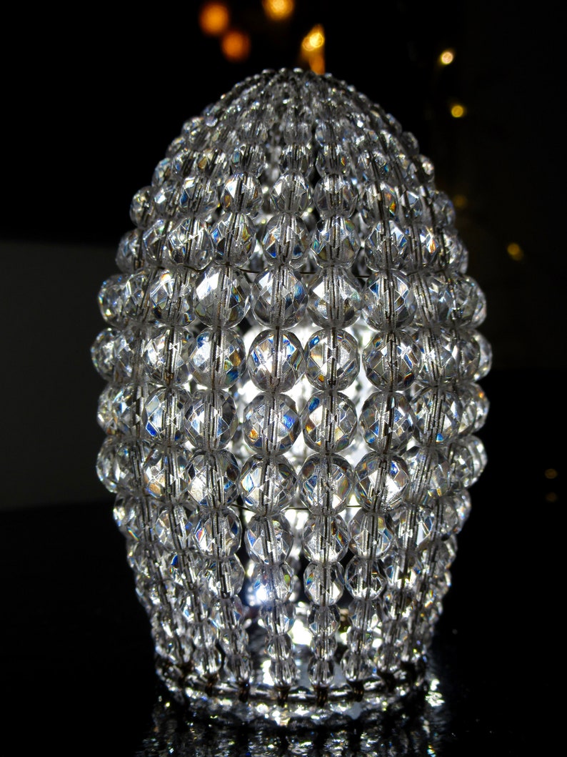 Medium Torpedo Beaded Light Bulb Cover Glass Lamp Shade | Etsy