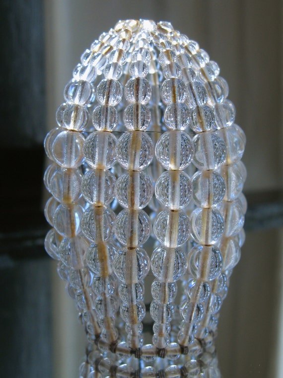 Small Faceted Glass Beaded Light Bulb Cover, Chandelier Shade, Sconce Shade, Candelabra Shade, Shabby Chic Lamp Shade Small Faceted Glass Beaded Light Bulb Cover, Chandelier Shade, Sconce Shade, Candelabra Shade, Shabby Chic Lamp Shade