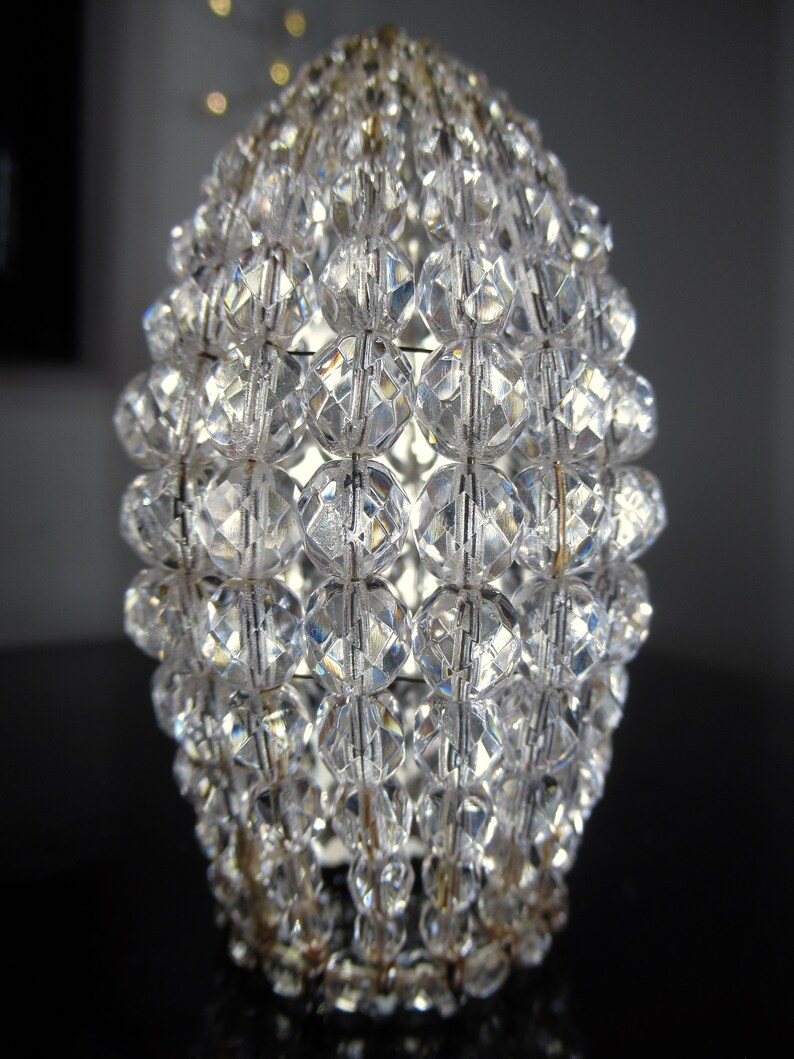 Small Rustic Glass Beaded Light Bulb Cover Antique Rustic Etsy