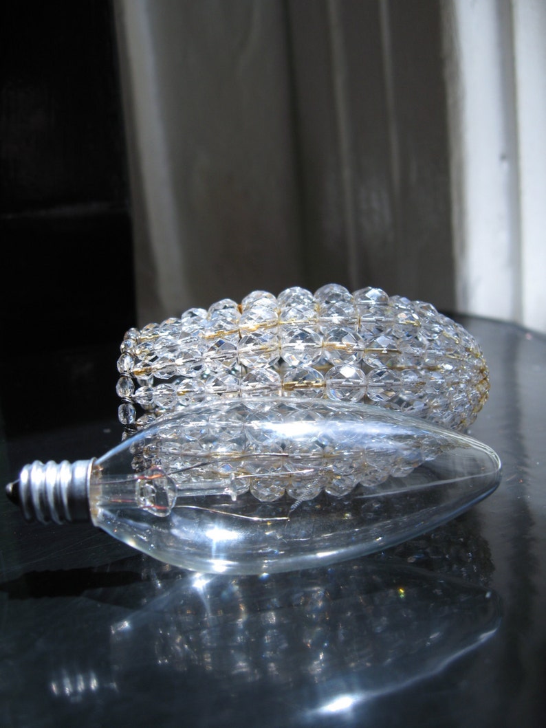 Small Oxidized Beaded Light Bulb Cover Antique Rustic Style Etsy