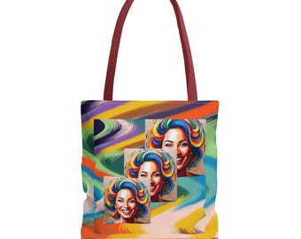 Rainbow Art Tote Bag, Fun colorful carryall