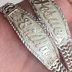 Esclava de plata.925 con nombres personalizados. Personalisierte Armbänder aus reinem Silber .925