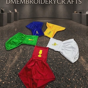 OES Chapter-stoelhoezen – Five Point Star Silk Regalia-set – Geborduurde Lodge Ceremony Silk