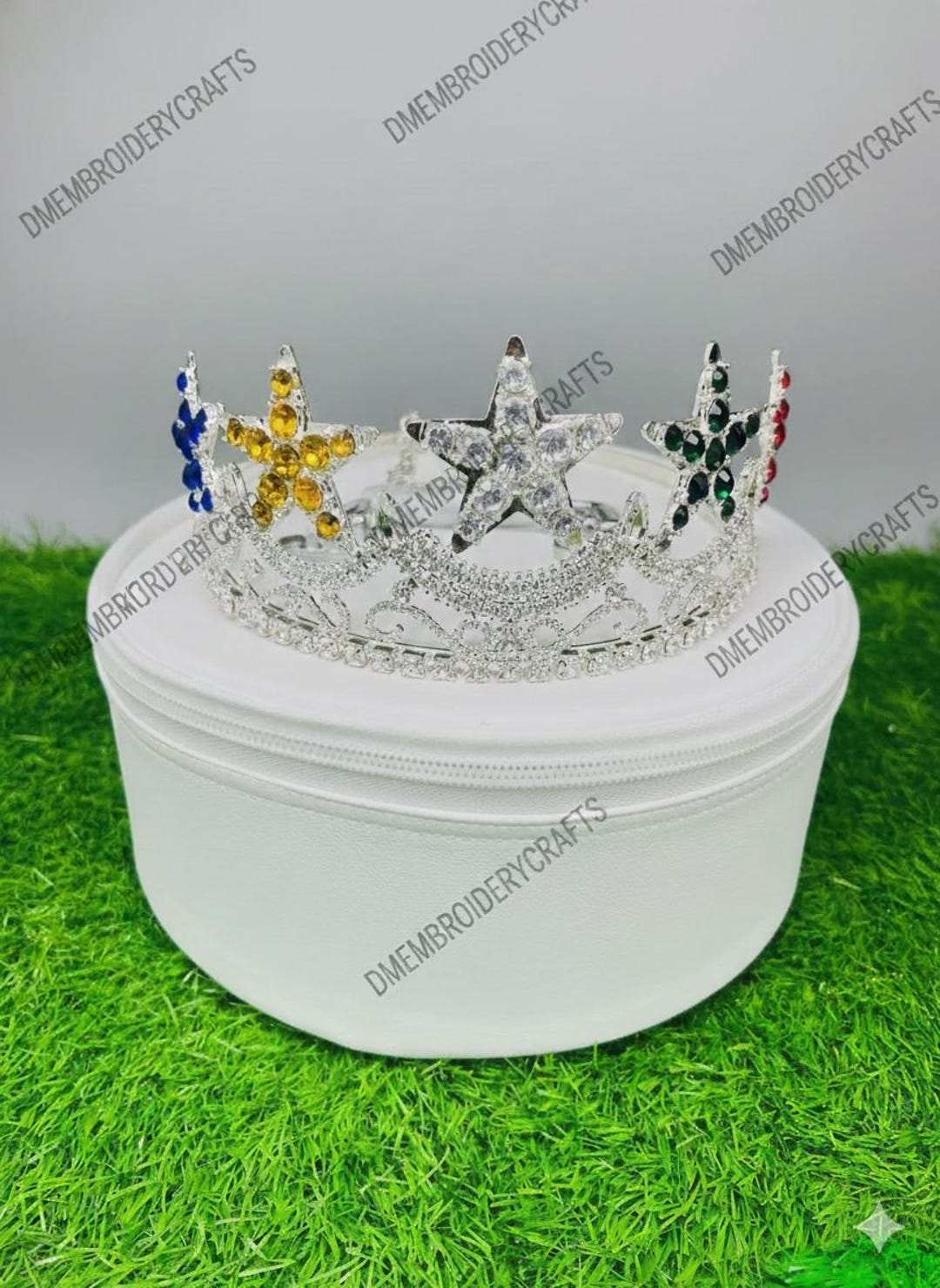 OES Rhinestone Crown With Multicolor Star Points – Eastern Star Tiara ...
