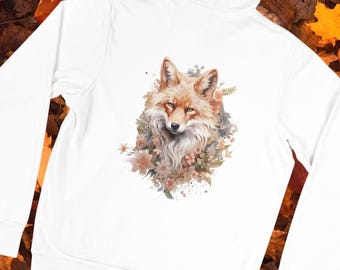 Floral Fox PNG File Print High Resolution