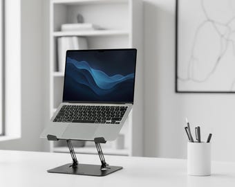 Adjustable Laptop Stand - Steel Metal Ergonomic Tablet Stand