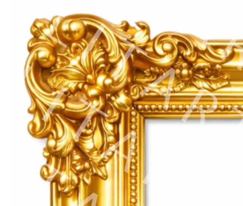 Luxurious Ornate Gold Picture Frame - Polished 24K Gold Baroque Frame ...