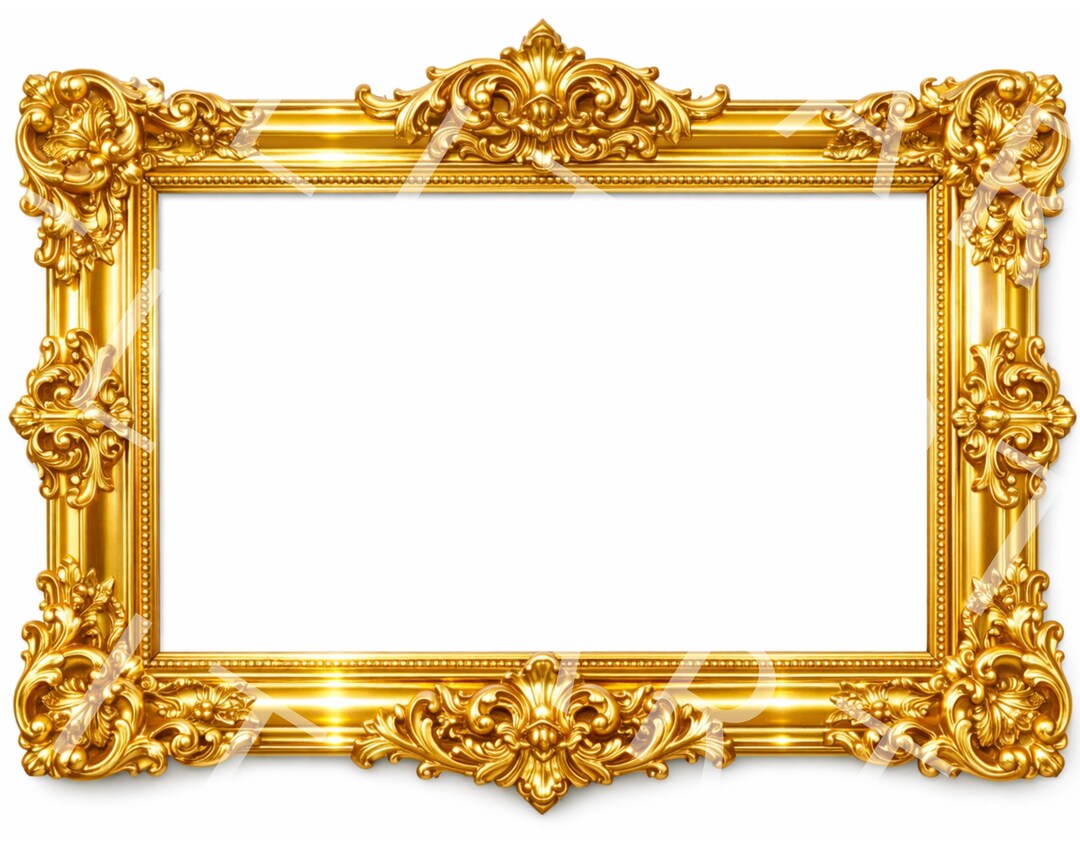 Luxurious Ornate Gold Picture Frame - Polished 24K Gold Baroque Frame ...