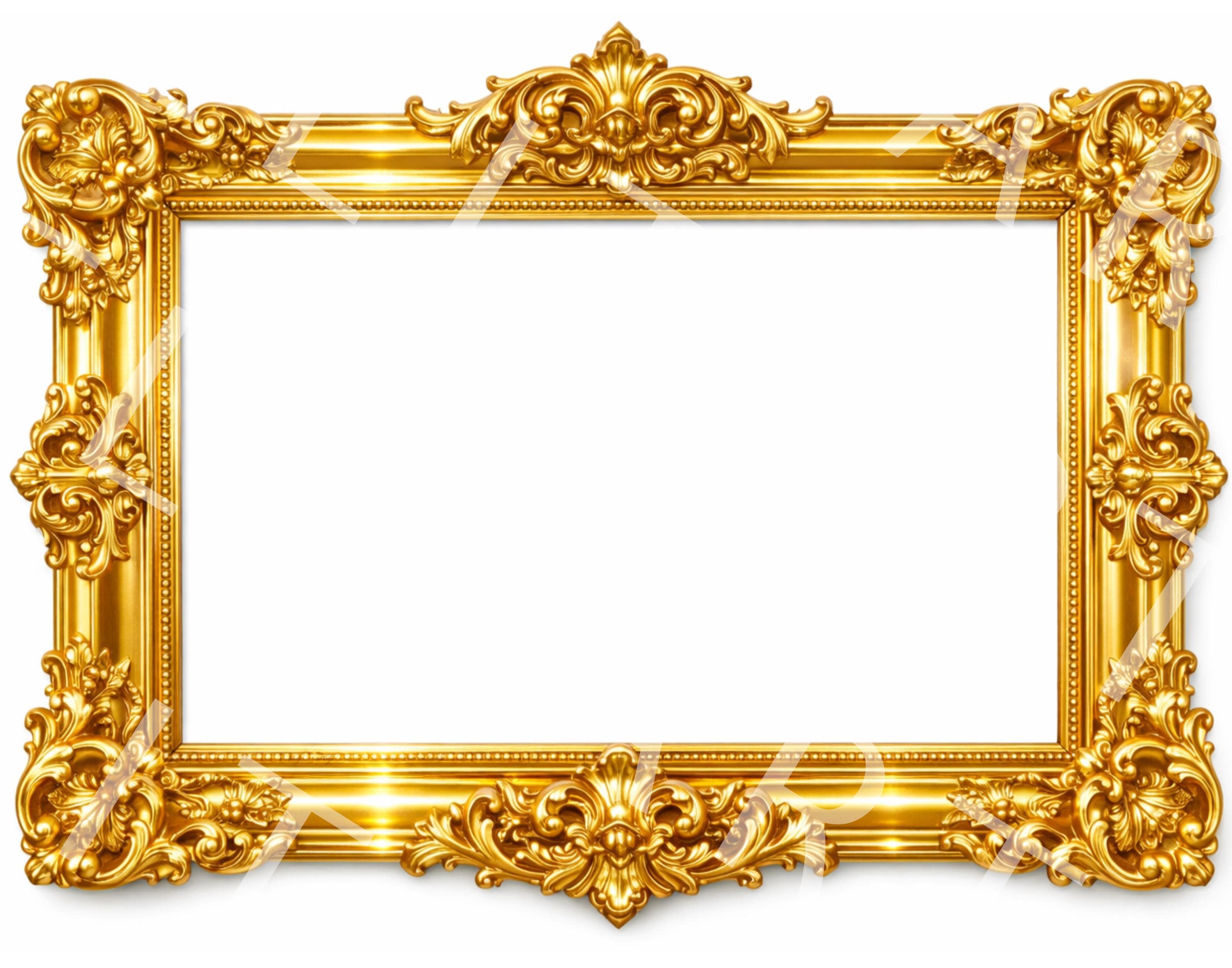 Luxurious Ornate Gold Picture Frame - Polished 24K Gold Baroque Frame ...