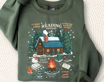 Kuscheliges Weihnachts-Lese-Retreat-Sweatshirt, Urlaub-Buch-Liebhaber-Shirt, festliches Winter-Leser-T-Shirt, süßes literarisches Geschenk, bequemes Weihnachtsoutfit