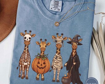 Funny Giraffe Halloween Shirt, Comfort Colors® Boo Tee, Cute Giraffe Gift