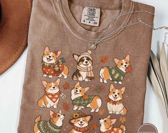 Funny Corgi Halloween Shirt, Comfort Colors® Fall Tee for Dog Lover, Cute Pet Owner Gift