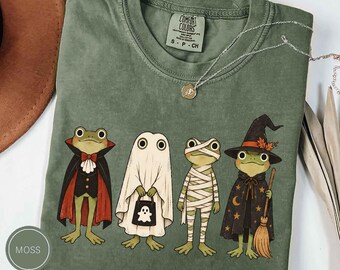 Funny Frog Halloween Shirt, Comfort Colors® Boo Tee, Cute Frogs Gift