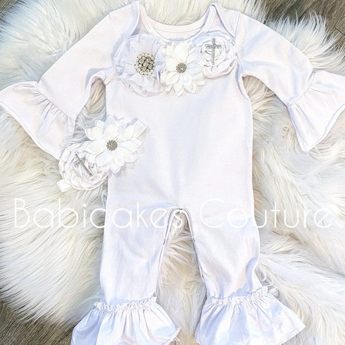 Baby Girl After Christening Outfit Christening Ruffle Romper Etsy