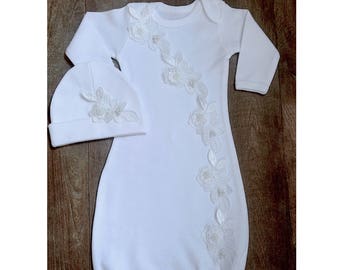 Newborn Girl After Christening Outfit, Christening Gown, Lace Baby Gown, Fancy Baby Outfit, Baptism Outfit, Naming Outfit, Baby Girl Clothes