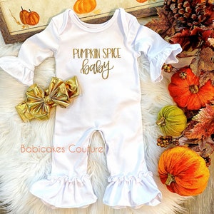 Pumpkin Baby Romper, 1st Halloween, Pumpkin Outfit, Halloween Ruffle Romper, 1st Thanksgiving, Halloween Baby Clothes, Halloween Costume