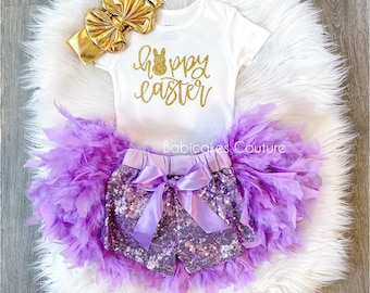 Bunny Bodysuit Feather Easter Bunny Outfit Feather Diaper Cover Egg Hunt Easter Feather Bloomer 1st Easter Outfit Rainbow Easter Outfit