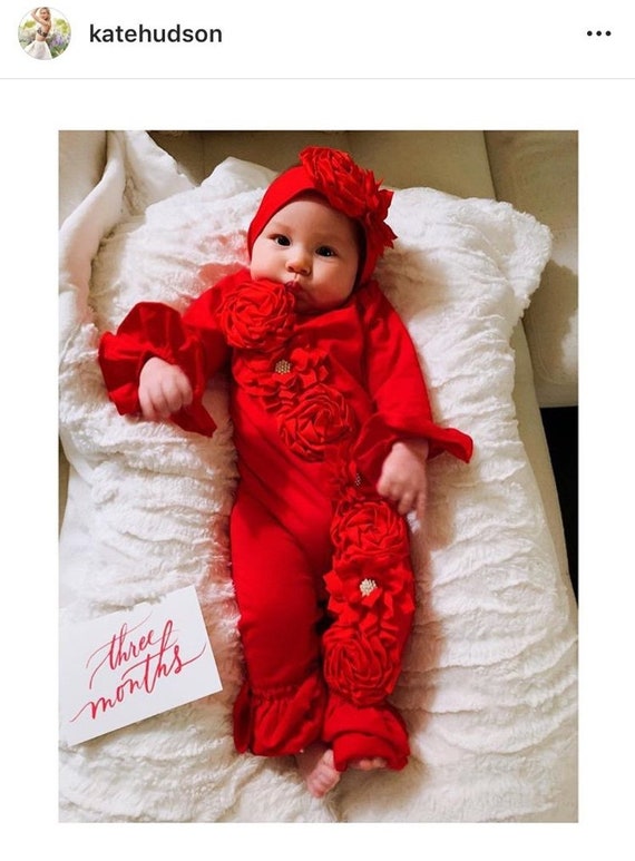 Baby girl red romper sales