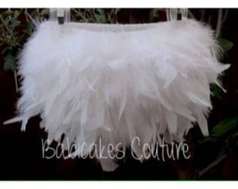 plus size white feather tutu