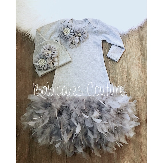 feather baby dress