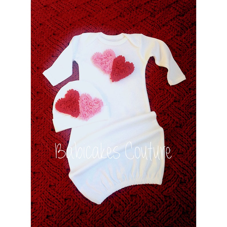 Newborn Girl Valentine Outfit, Valentine Take Home Outfit, Sweetheart Baby Clothes, Baby's 1st Valentine, Baby Valentine Outfit, Baby Girl image 1