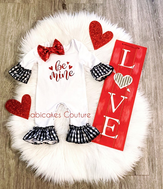 For Baby Girl Baby Boy 1st Valentine's Day Outfit My 1st