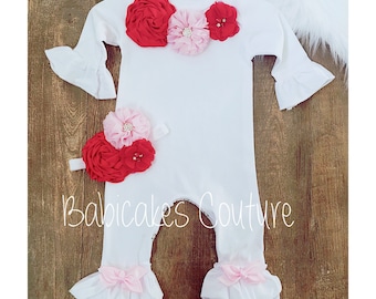 Newborn Girl Valentine Outfit, Babys 1st Valentine, Newborn Ruffle Romper, Take Home Outfit, Coming Home Outfit, Cute Baby Clothes, Romper