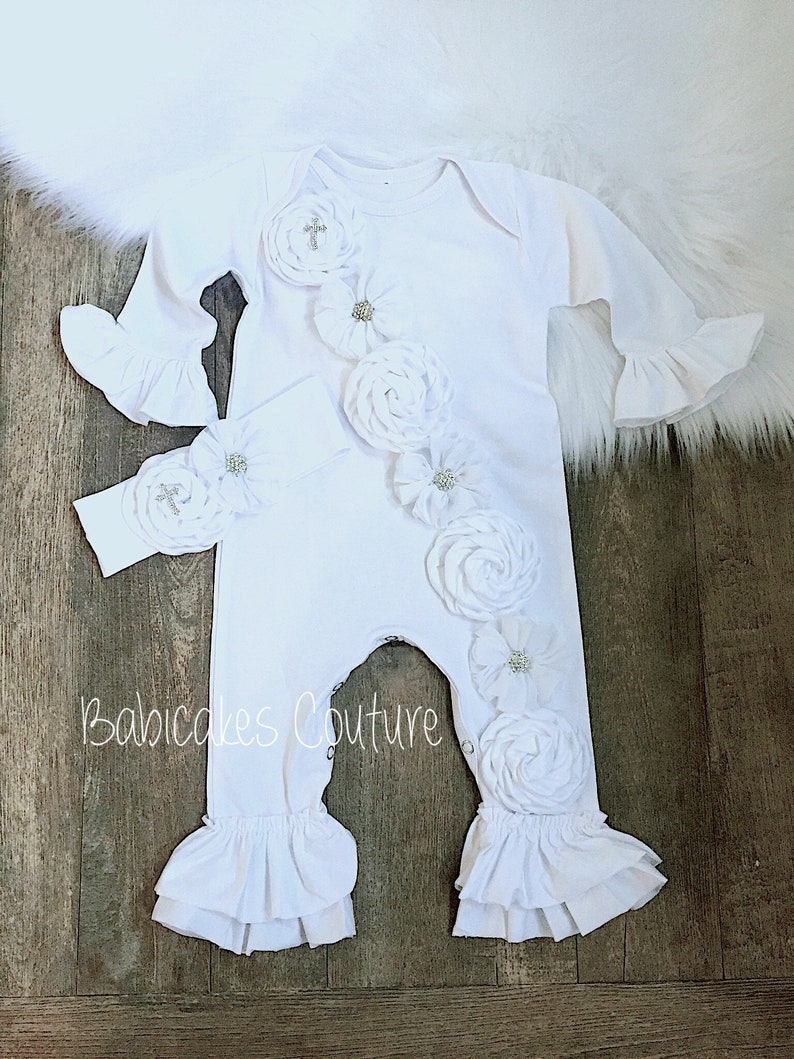 Baby Girl After Christening Outfit Christening Ruffle Romper Etsy