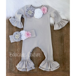 ruffle newborn romper