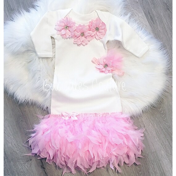 feather baby dress