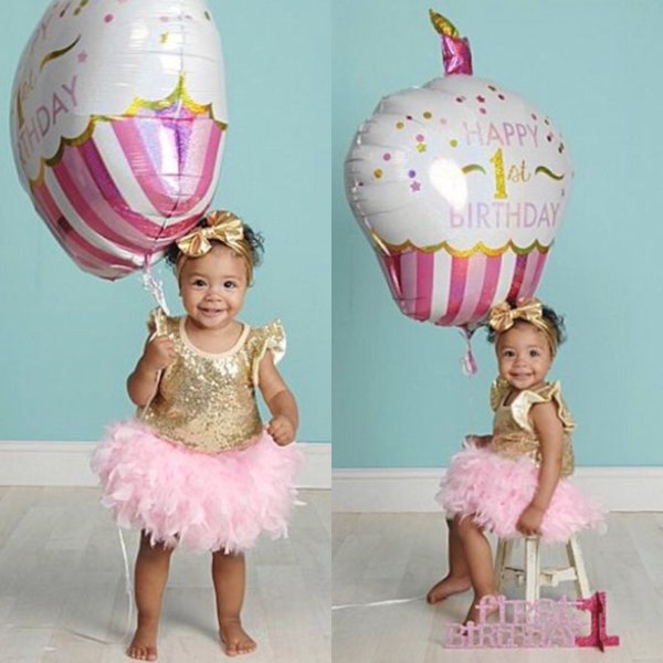 Full Feather Bloomer, Baby Girl Gold Sequin Bodysuit, Gold Leotard, Pink and Gold 1st Birthday, Feather Tutu, 1st Birthday Girl Outfit