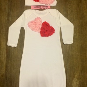 Newborn Girl Valentine Outfit, Valentine Take Home Outfit, Sweetheart Baby Clothes, Baby's 1st Valentine, Baby Valentine Outfit, Baby Girl image 3