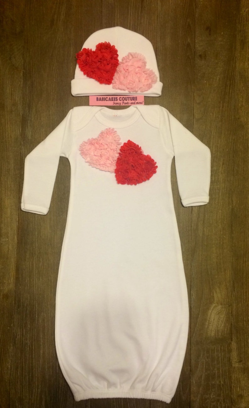 Newborn Girl Valentine Outfit, Valentine Take Home Outfit, Sweetheart Baby Clothes, Baby's 1st Valentine, Baby Valentine Outfit, Baby Girl image 3