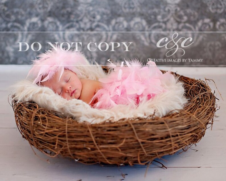 Newborn Baby Girl ORIGINAL Feather Bloomer & Headband Set Etsy