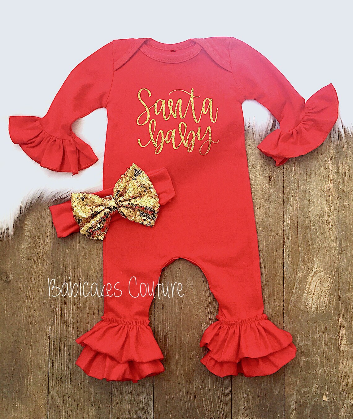 Baby's First Christmas Outfit Christmas Outfit Santa - Etsy