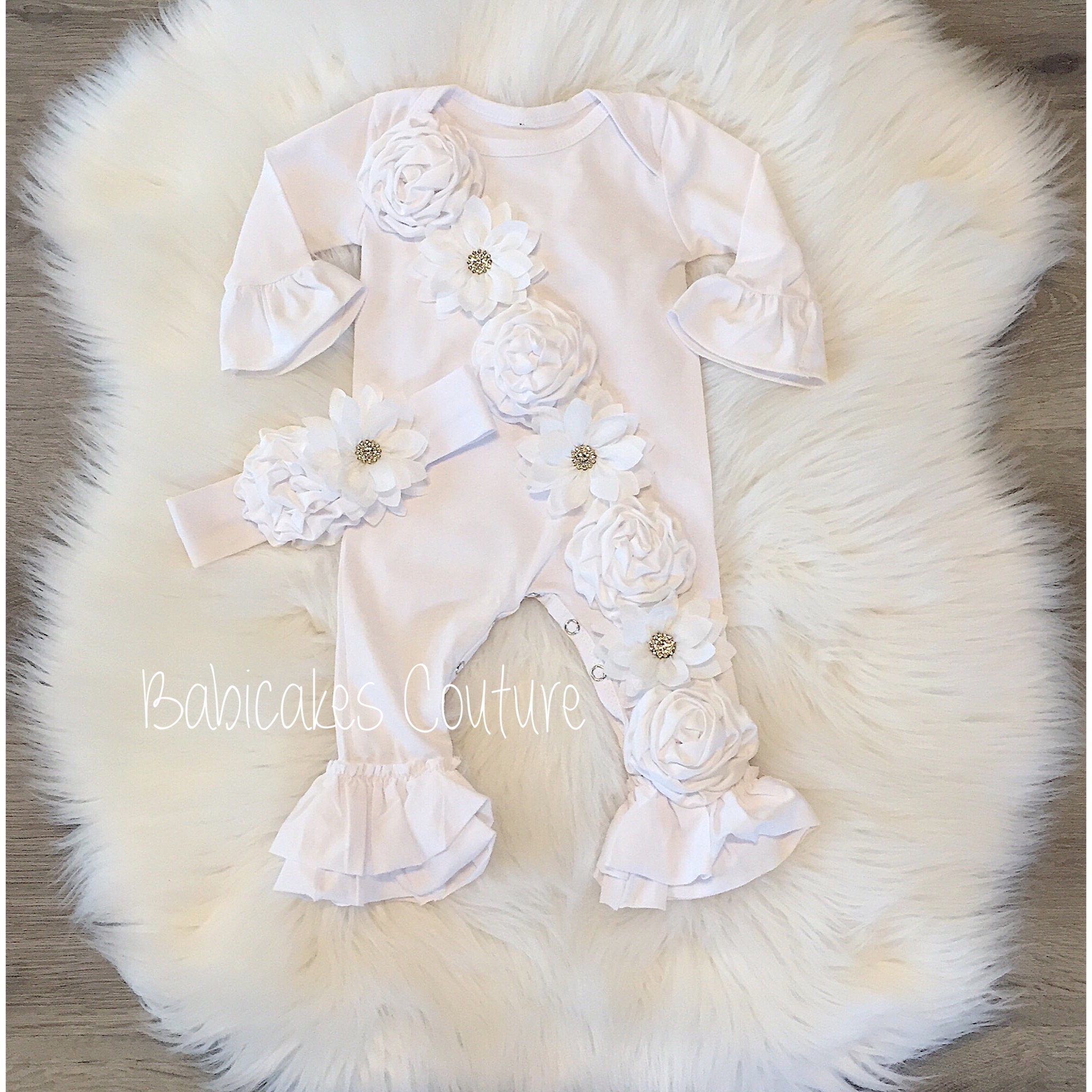 Baby Girl After Christening Outfit Christening Ruffle Romper Etsy