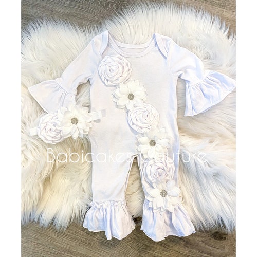 Baby Girl After Christening Outfit Christening Ruffle Romper Etsy