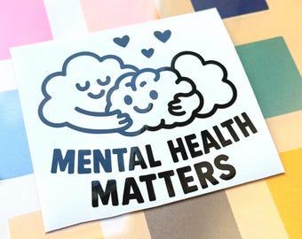 Calcomanía de vinilo "Cuestiona la salud mental" - Pegatina de apoyo a la concienciación