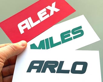 Personalised Racing Name Vinyl Sticker - Custom Helmet & Car Decal - Motorsport Style Text