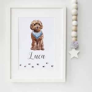 Cockapoo Dog Portrait - Ideal Christmas Gift for Dog Lovers - Cockapoo - Personalised Cockapoo Portrait - secret santa gift