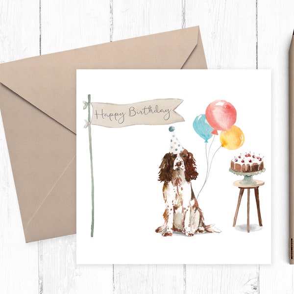 Springer Spaniel Birthday Card - Springer Spaniel - cadeau pour les amoureux des chiens - Springer Spaniel Owner - Springer Birthday Card - Dog Birthday card