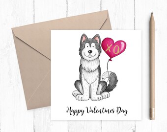 Husky Valentine Card